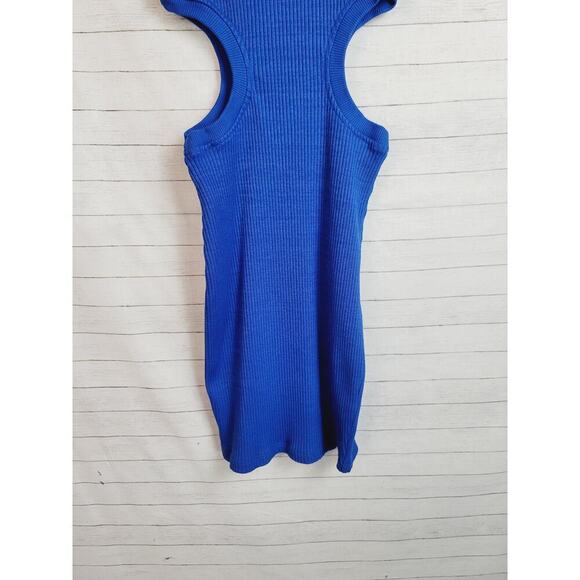 ZARA RIBBED CUT OUT MINI DRESS IN ROYAL BLUE, SZ SMALL - Picture 6 of 15